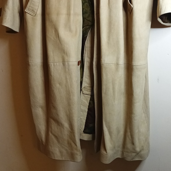 Vintage Dark Tan Leather Men's Full Body Long Duster XL - Picture 3 of 16